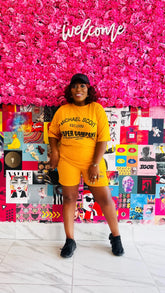 SCOTT GRAPHIC TEESHIRT AND SHORTS  SET (Mustard Yellow)